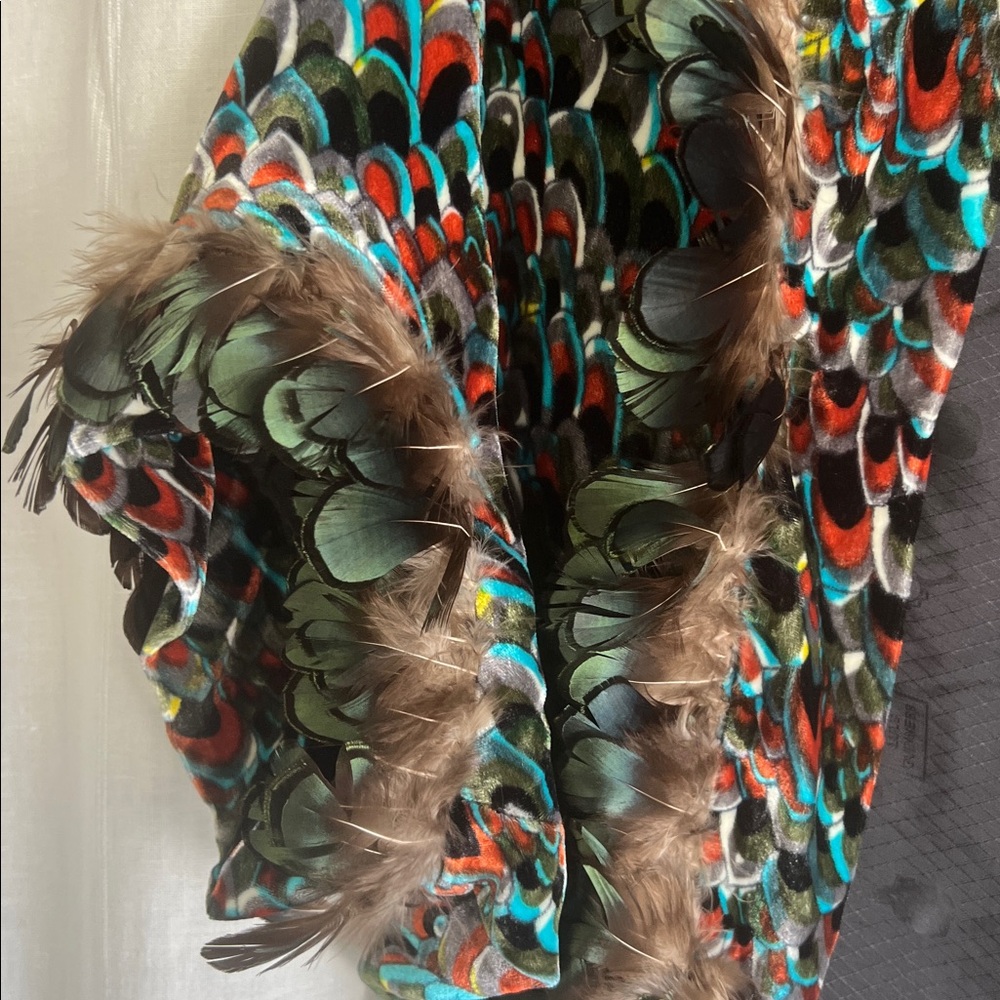 Lulu Guinness Multicolor Feather Shrug - Picture 3 of 9
